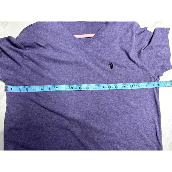 US POLO ASSN. MENS PURPLE V-NECK SHORT SLEEVE T-SHIRT SIZE LARGE - Picture 7 of 8